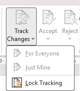 Locked track changes options greyed out in Word